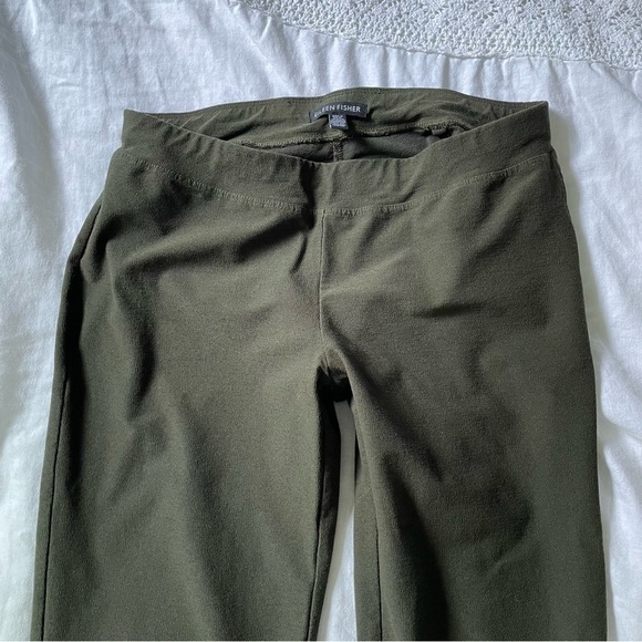 Eileen Fisher XS Olive crepe slim leg pants green - Picture 5 of 8